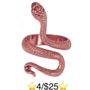 Adjustable Open Style Rose Gold Tone Snake Ring